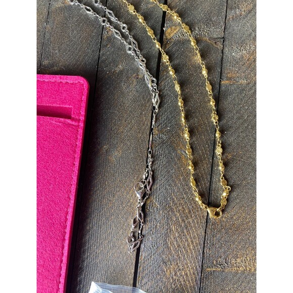 Ecohip 2 Chain Lanyards Gold & Silver For Key Card Holder ID Badge - Picture 4 of 8